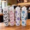 Sport Straw Water Bottle with Carry Strap