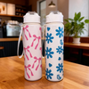 Sport Straw Water Bottle with Carry Strap