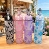 Floral Bowknot Print Water Bottle