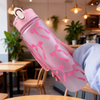 Floral Bowknot Print Water Bottle