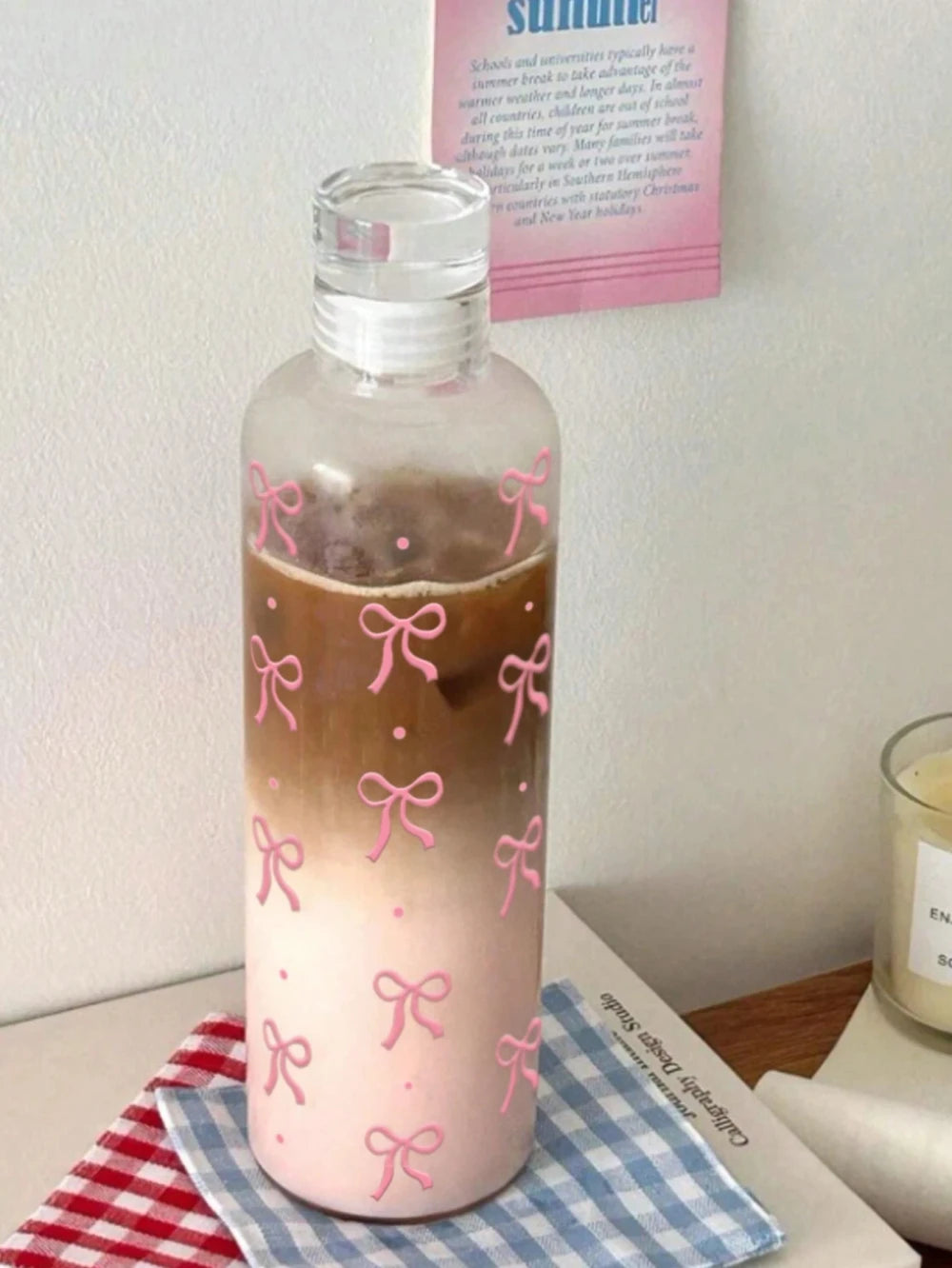 Leakproof Plastic Water Bottle with Time Markers