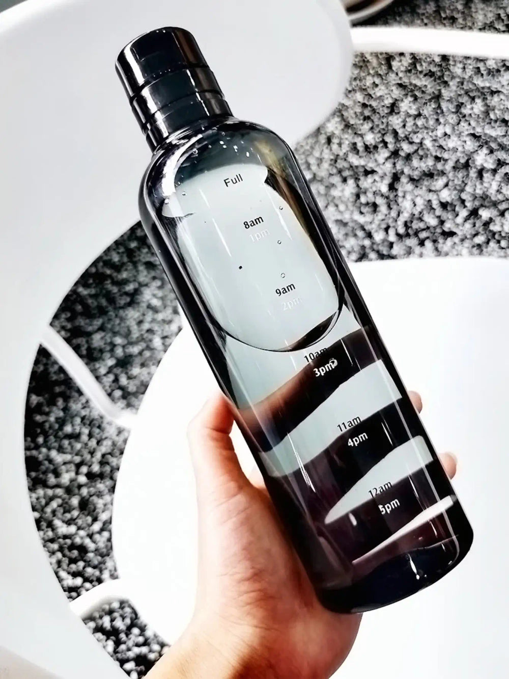 Leakproof Plastic Water Bottle with Time Markers
