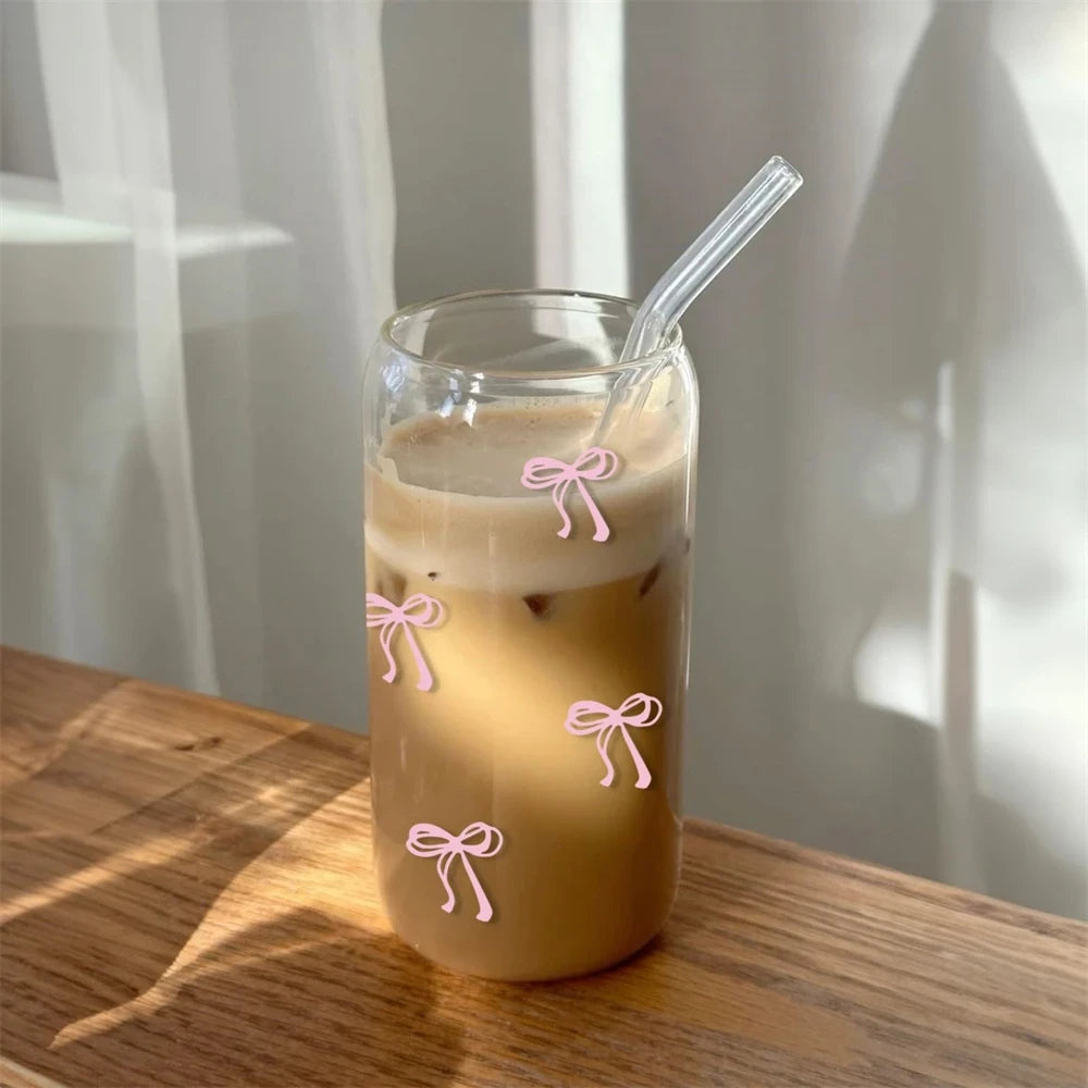 Pink Bow Glass Tumbler