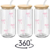 Pink Bow Glass Tumbler