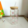 Pink Bow Glass Tumbler