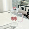 Elegant Butterfly Glass Tumbler with Straw