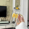 Elegant Butterfly Glass Tumbler with Straw