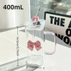 Elegant Butterfly Glass Tumbler with Straw