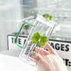 Elegant Butterfly Glass Tumbler with Straw