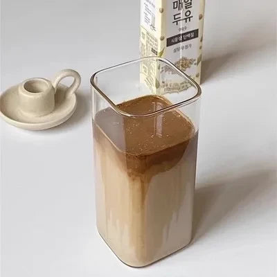Square Glass Coffee Cup