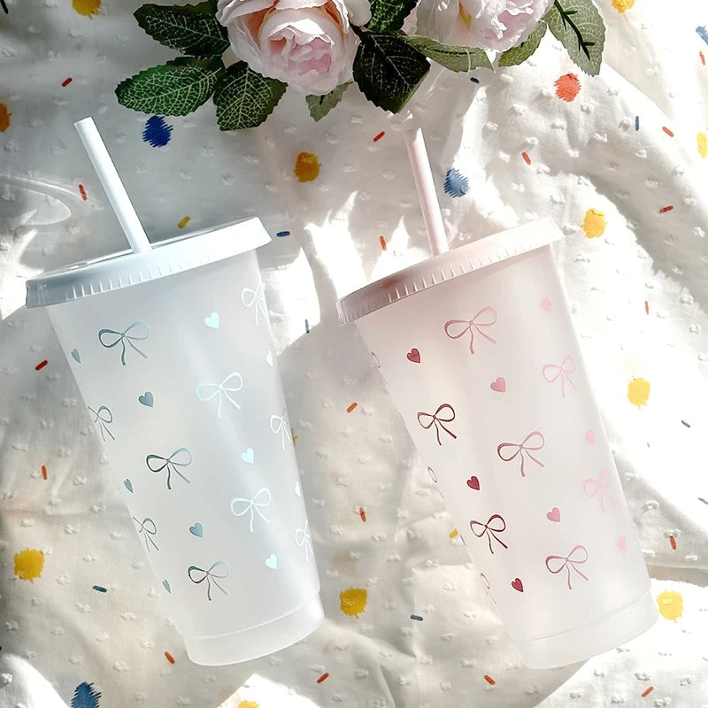 Bowknot Aesthetic Plastic Tumbler